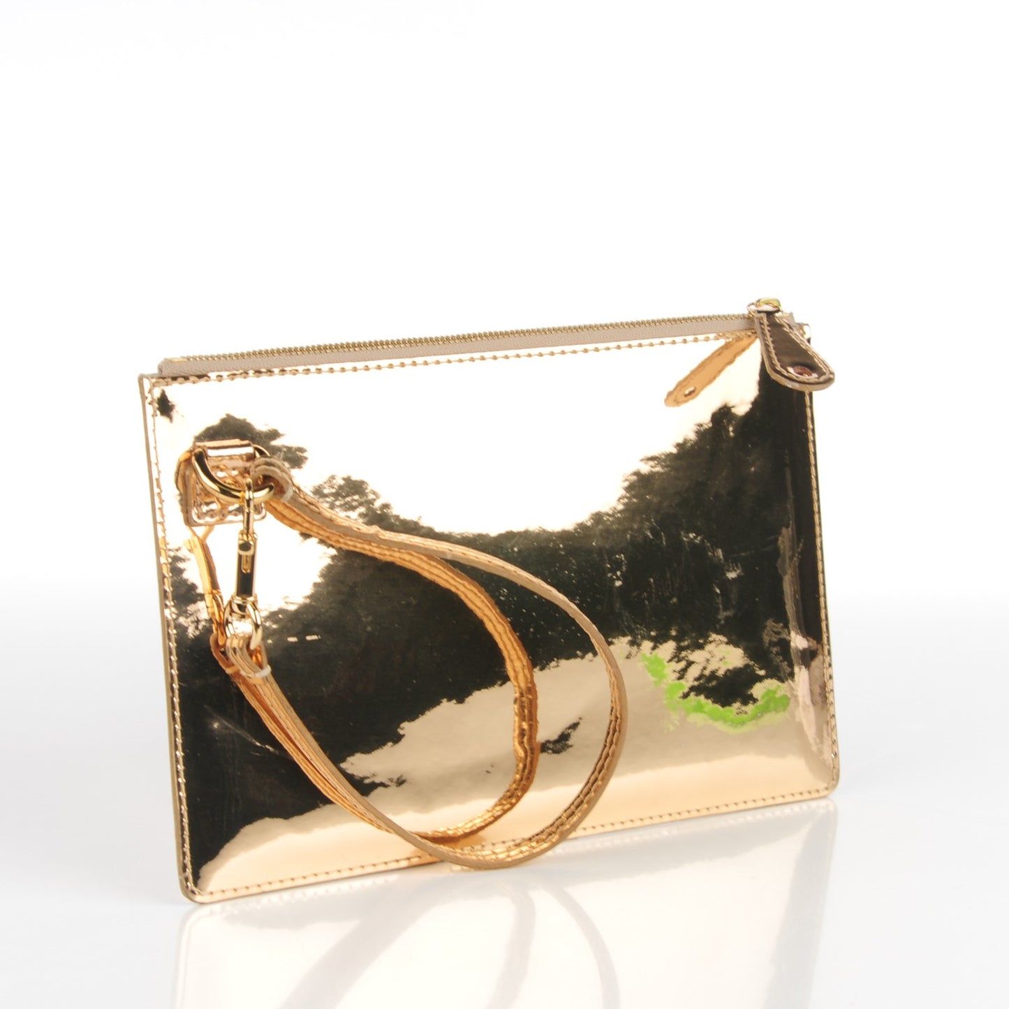 Monogram Miroir Inventeur Pochette Plat Dore Gold