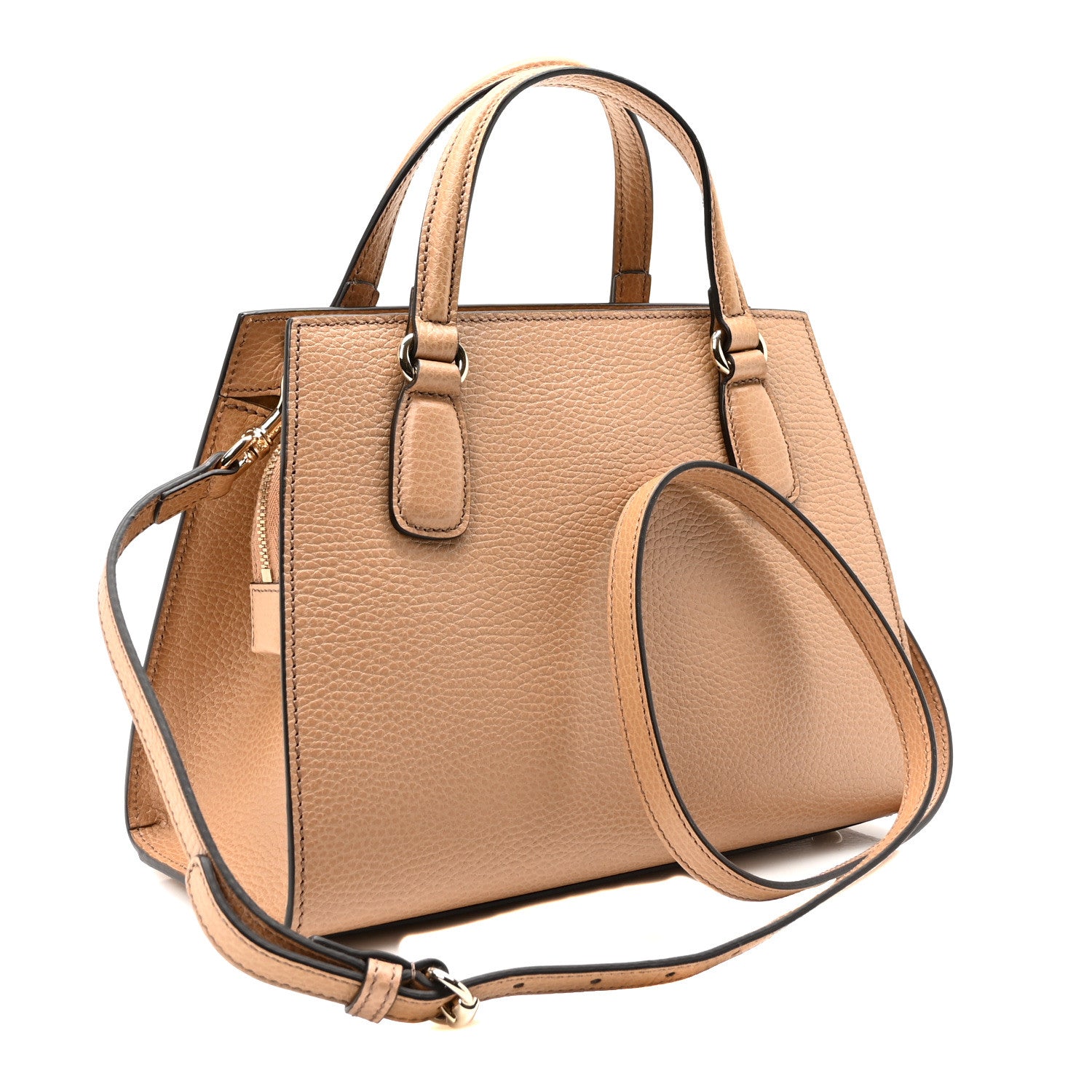 Gucci Dollar Calfskin Medium Soho Top Handle Satchel Camelia 3 of 10