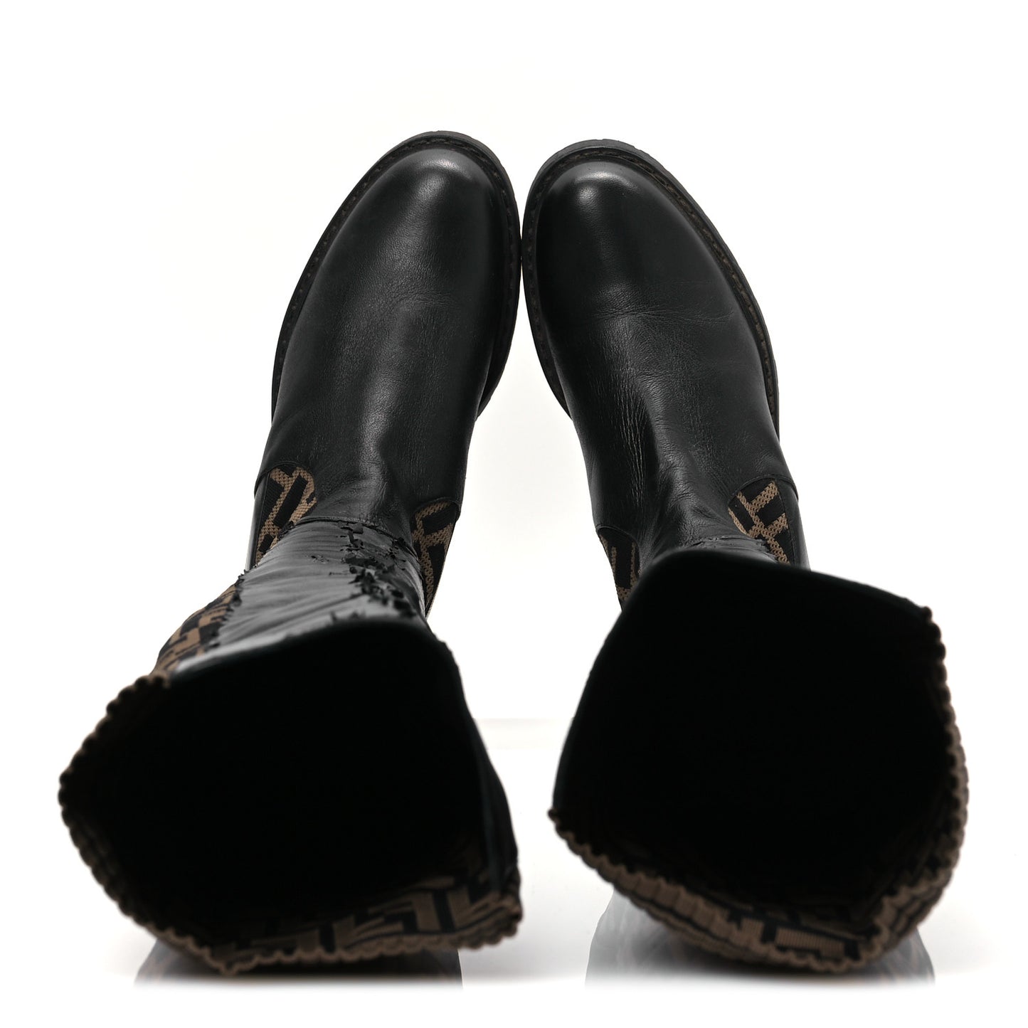 Nappa Microfiber Fabric FF Rockoko Thigh High Boots 39.5 Black Tobacco