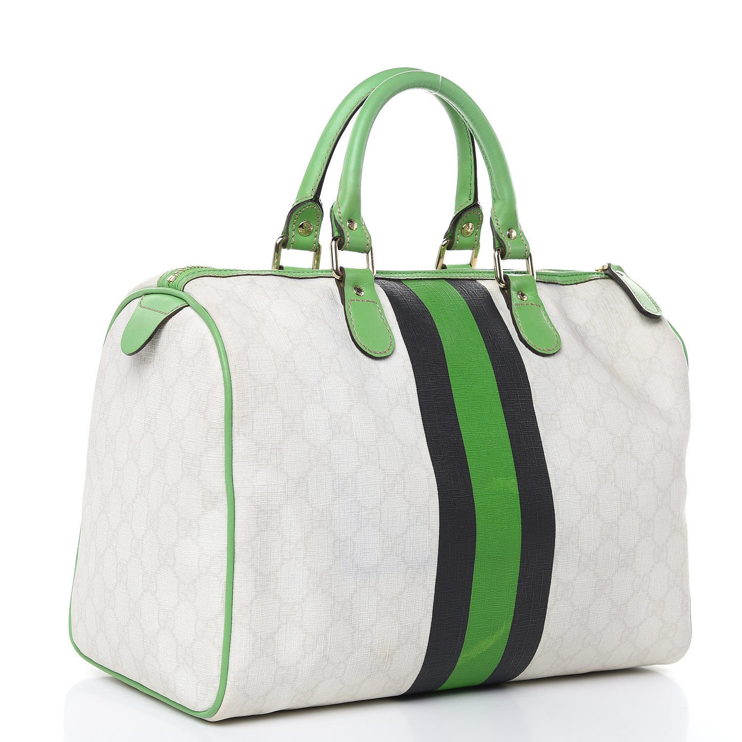 GG Plus Monogram Web Stripe Medium Joy Boston Green