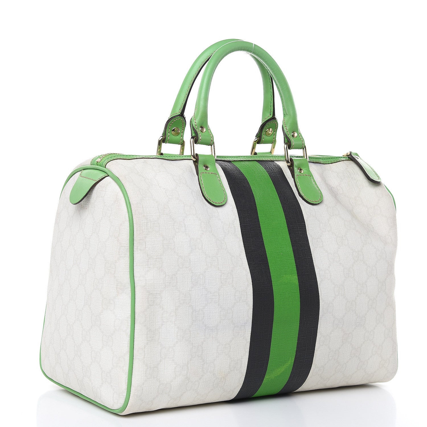 Gucci GG Plus Monogram Web Stripe Medium Joy Boston Green 3 of 18