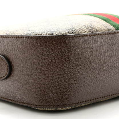 Gucci GG Supreme Monogram Textured Dollar Calfskin Web Ophidia Wristlet Shoulder Bag Beige Ebony New Acero 9 of 10