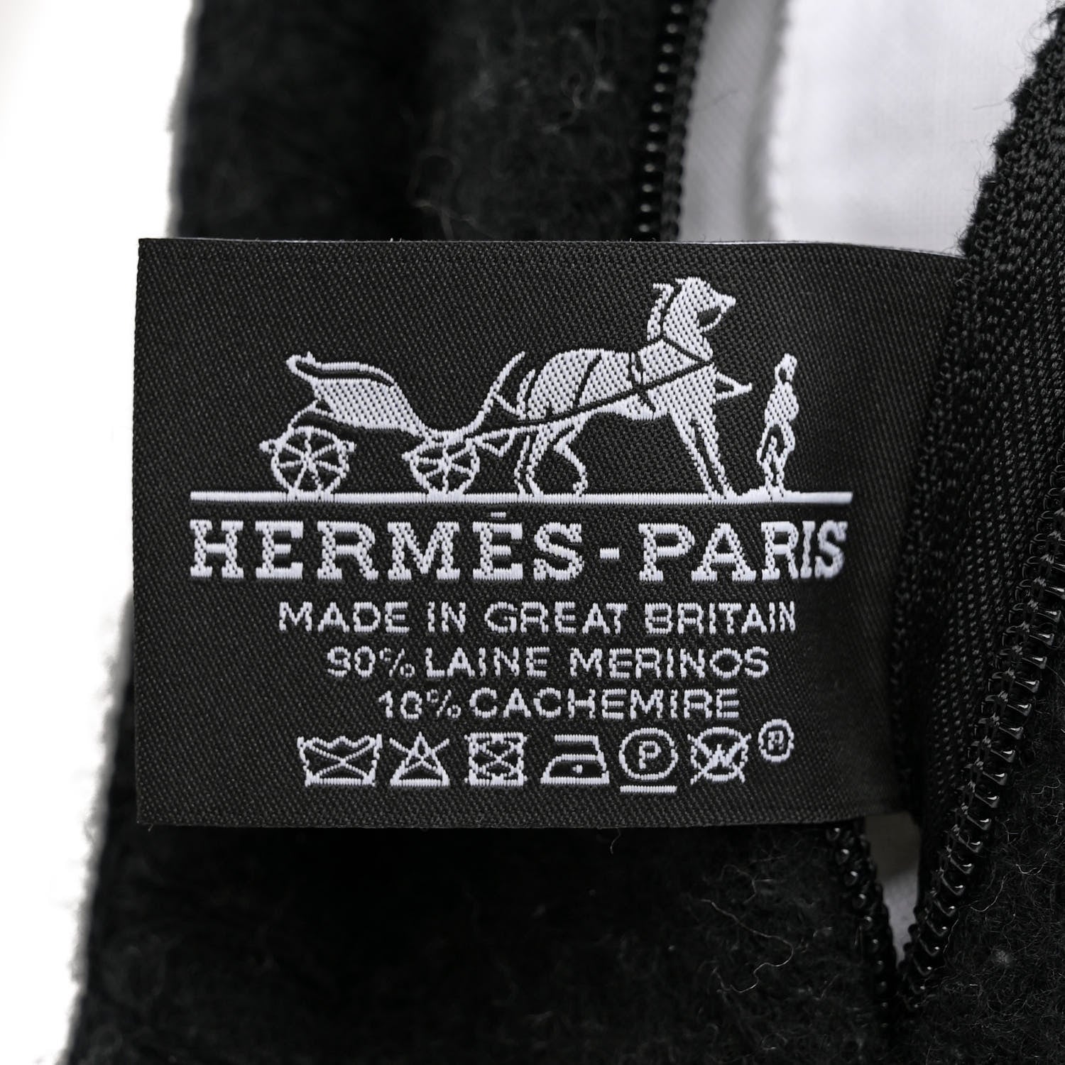 Hermes Wool Cashmere Avalon III Pillow PM Ecru Black 3 of 3