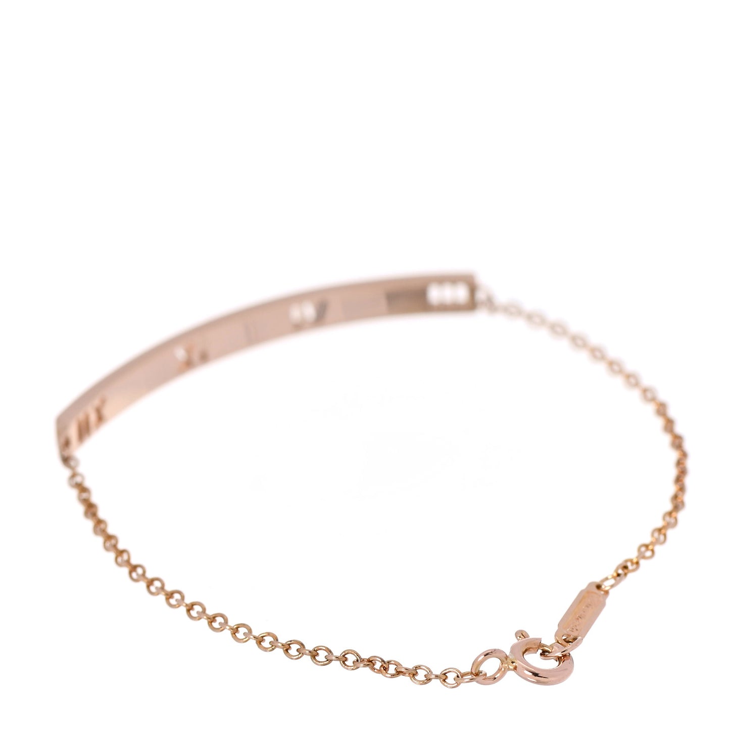 18K Rose Gold Diamond Atlas Bar Pierced Bracelet