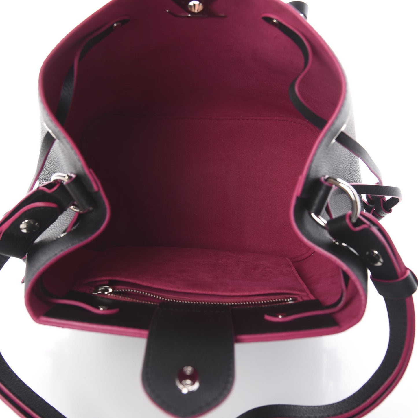 Calfskin Lockme Bucket Black