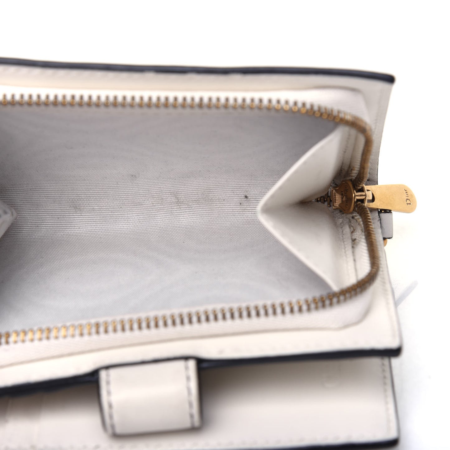 Lambskin Cannage Studded Lady Dior Eden Wallet White