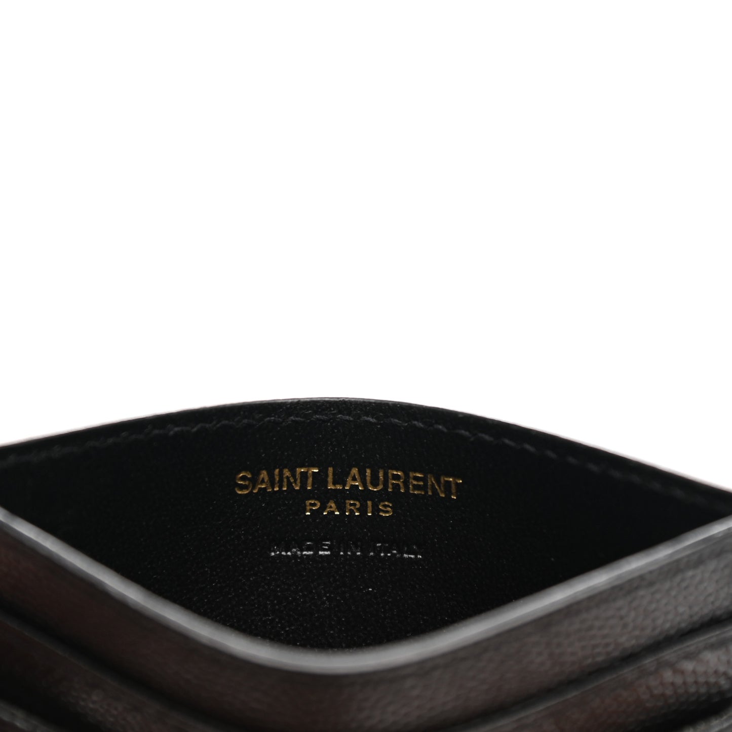 Grain De Poudre Matelasse Chevron Monogram Credit Card Case Black