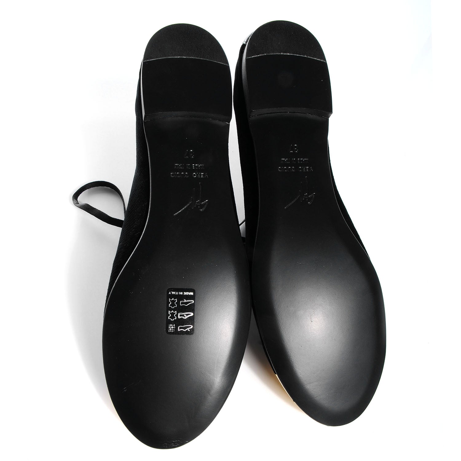 FASHIONPHILE GIUSEPPEZANOTTIVelvetCapToeOxfordFlats37BlackGold 5 of 6