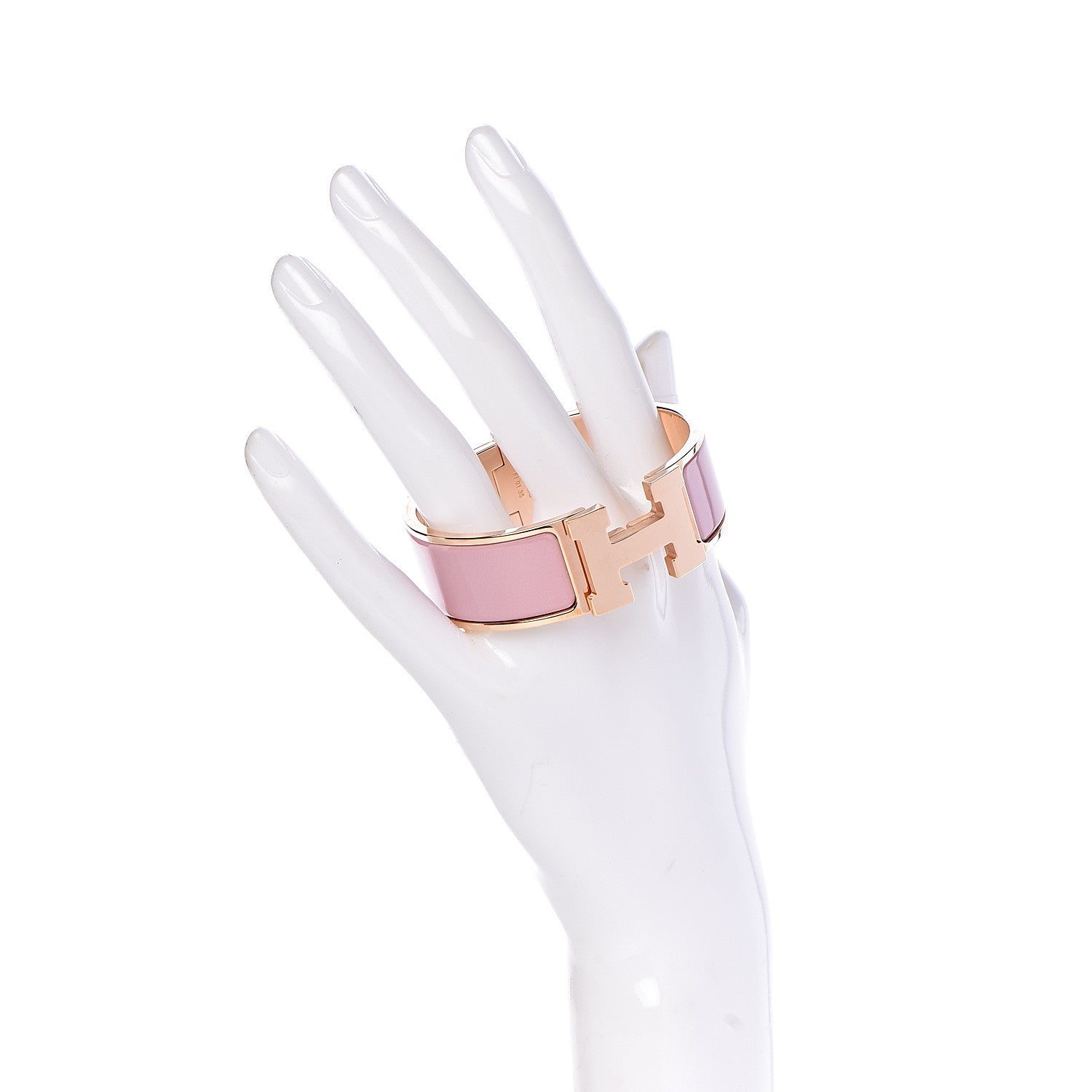 Hermes Enamel Wide Clic Clac H Bracelet PM Rose Nacarat 2 of 4