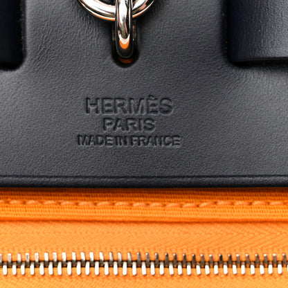 Hermes Vache Hunter Toile Herbag Zip 31 PM Jaune D'Or Bleu Izmir 7 of 15
