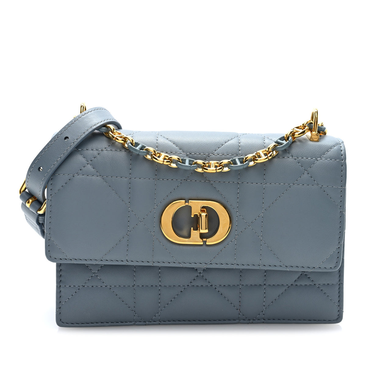 Lambskin Cannage Mini Miss Caro Bag Cloud Blue