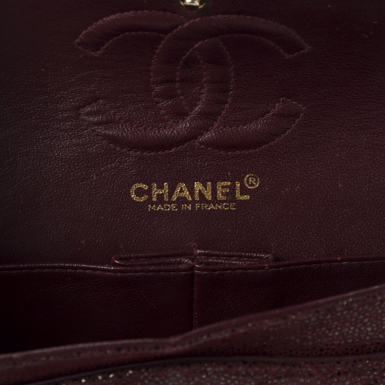 Chanel Iridescent Caviar Quilted Medium Double Flap Burgundy 7 of 9
