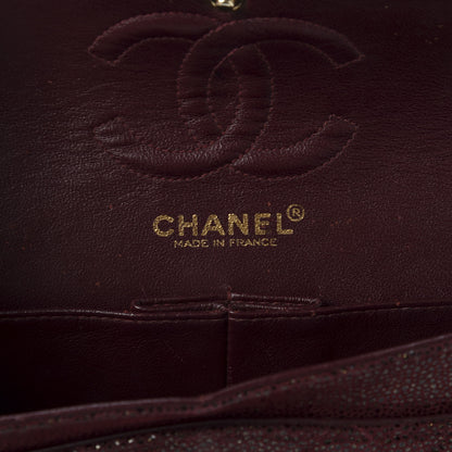 Chanel Iridescent Caviar Quilted Medium Double Flap Burgundy 7 of 9