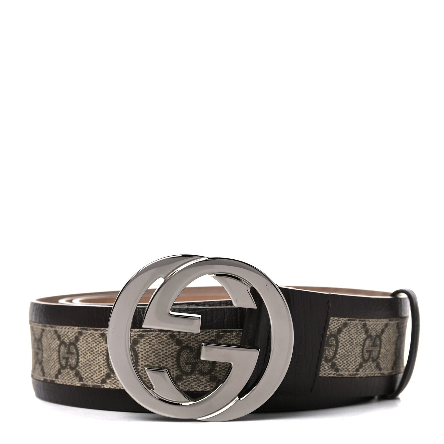 GG Supreme Monogram Niagara Lux Calfskin Interlocking G 40mm Belt 125 50 Beige Ebony Cocoa