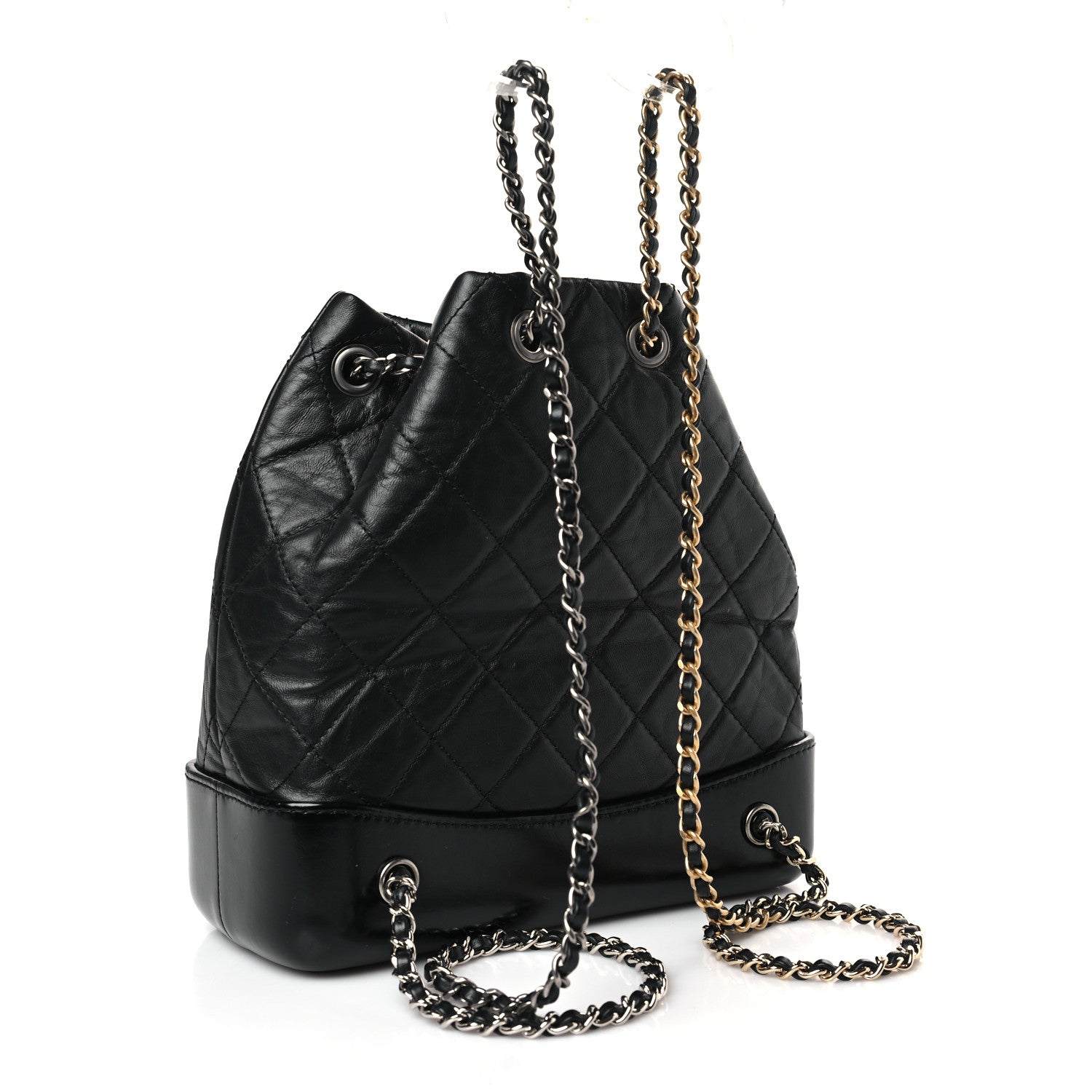 Chanel Aged Calfskin Quilted Small Gabrielle Backpack Black 3 of 9