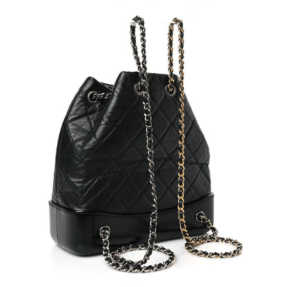 Chanel Aged Calfskin Quilted Small Gabrielle Backpack Black 3 of 9