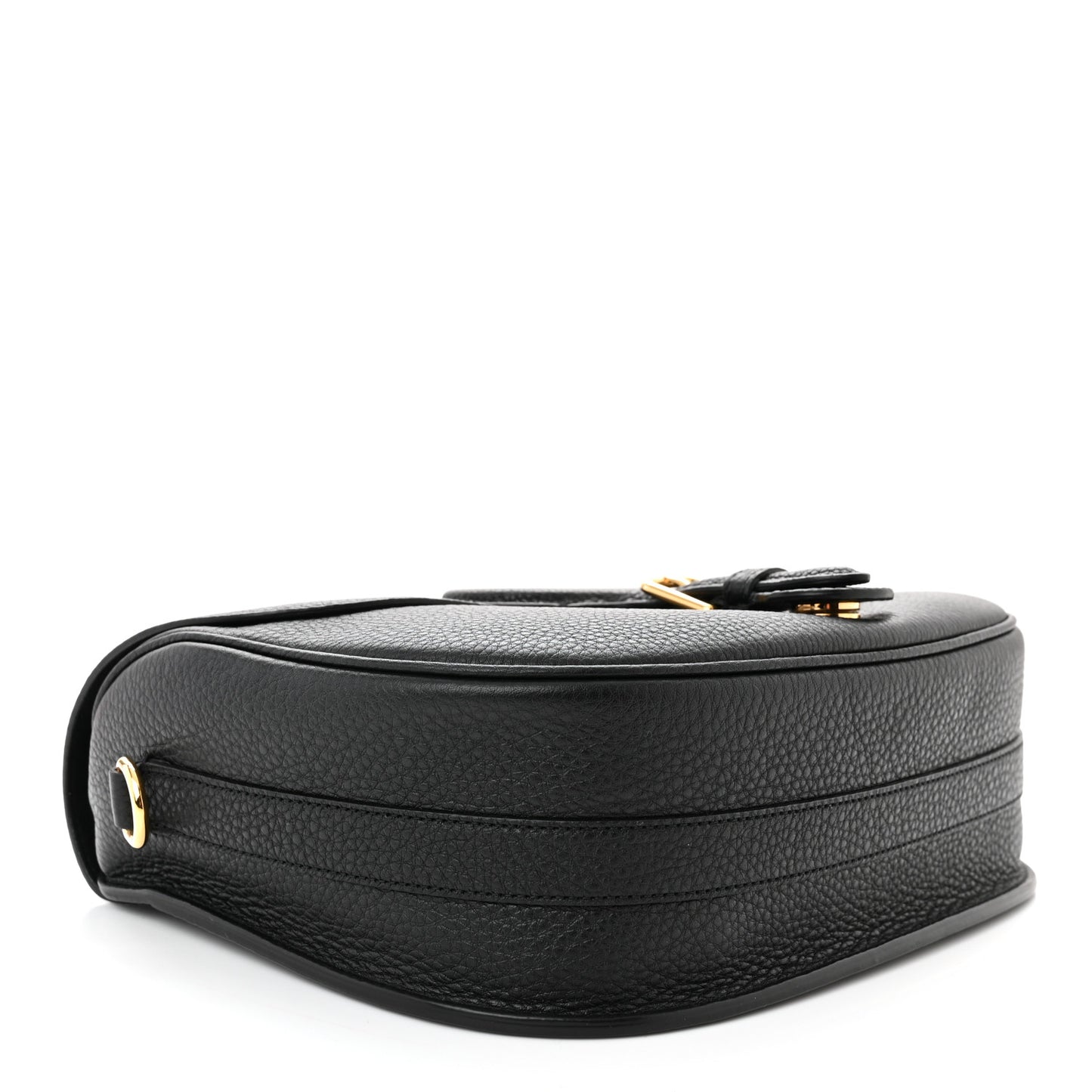 Grained Calfskin Large Bobby Flap Black