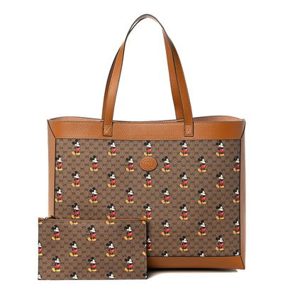 Gucci X DISNEY Mini Vintage GG Supreme Monogram Mickey Mouse Large Shopping Tote Beige Vintage Sun Oil 1 of 12