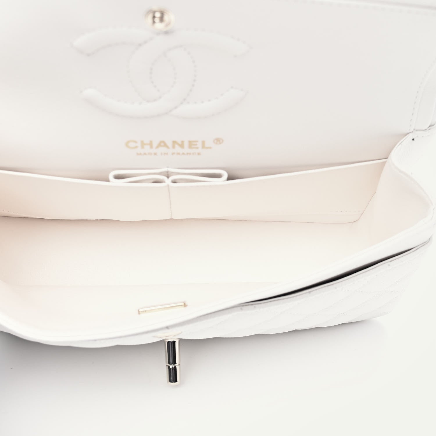 Chanel Caviar Quilted Small Double Flap White 5 of 9