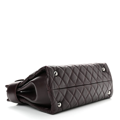 Chanel Lambskin Quilted Small Coco Loop Tote Burgundy 4 of 13