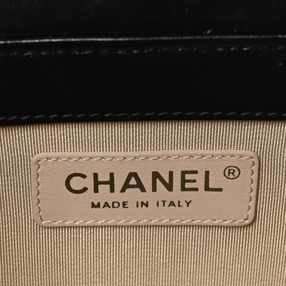 Chanel Calfskin Raffia Small Vanity Case Bag Black Beige 6 of 11