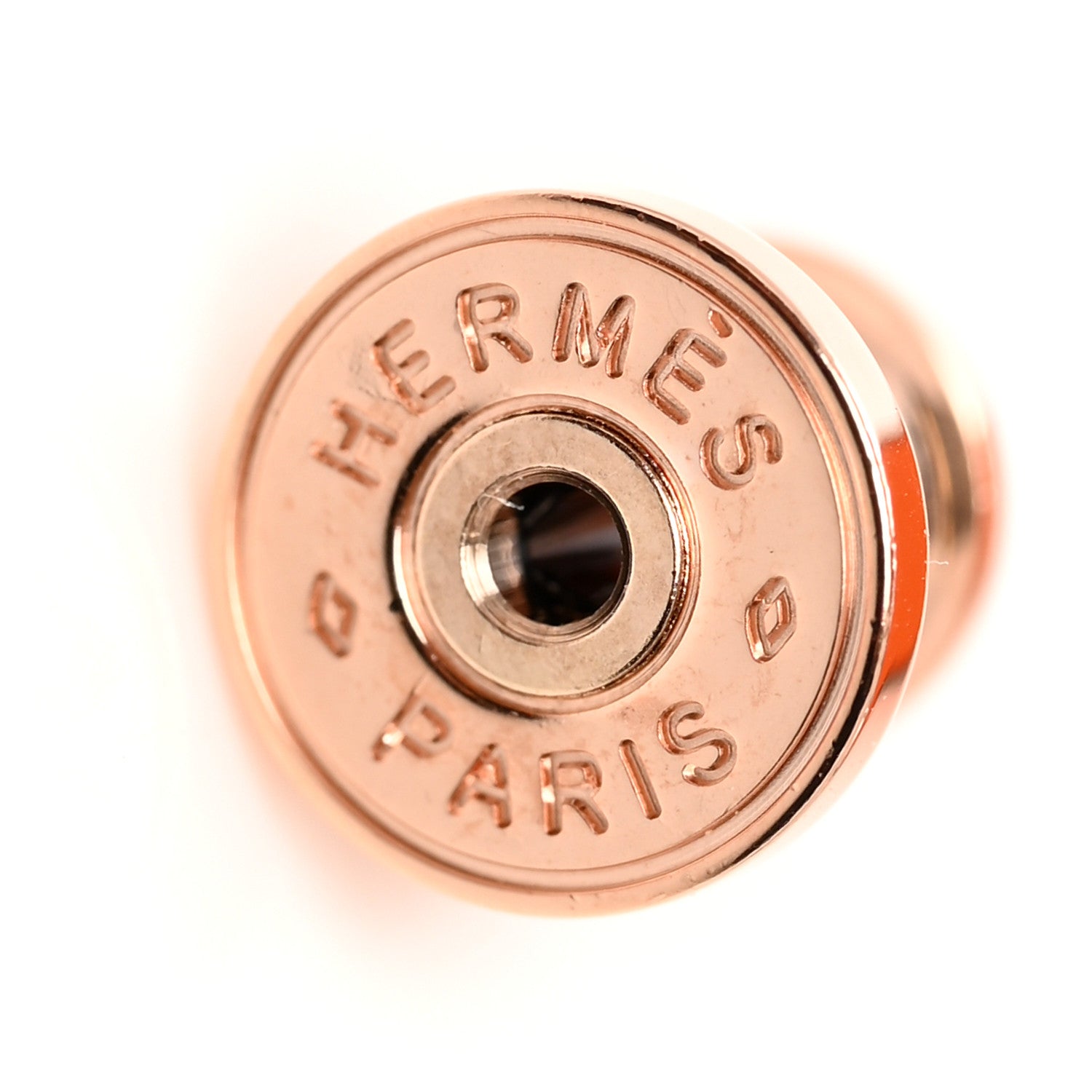 Hermes Rose Gold Lacquered Mini Pop H Earrings Rose Sakura 4 of 7