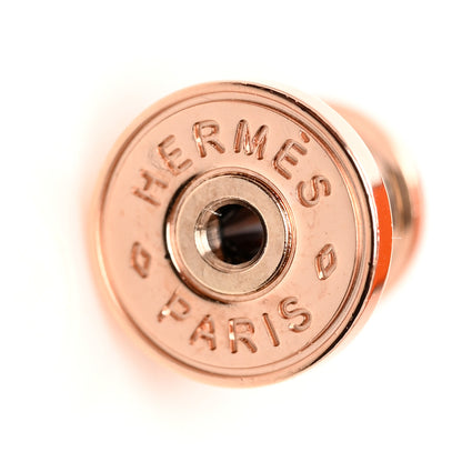 Hermes Rose Gold Lacquered Mini Pop H Earrings Rose Sakura 4 of 7