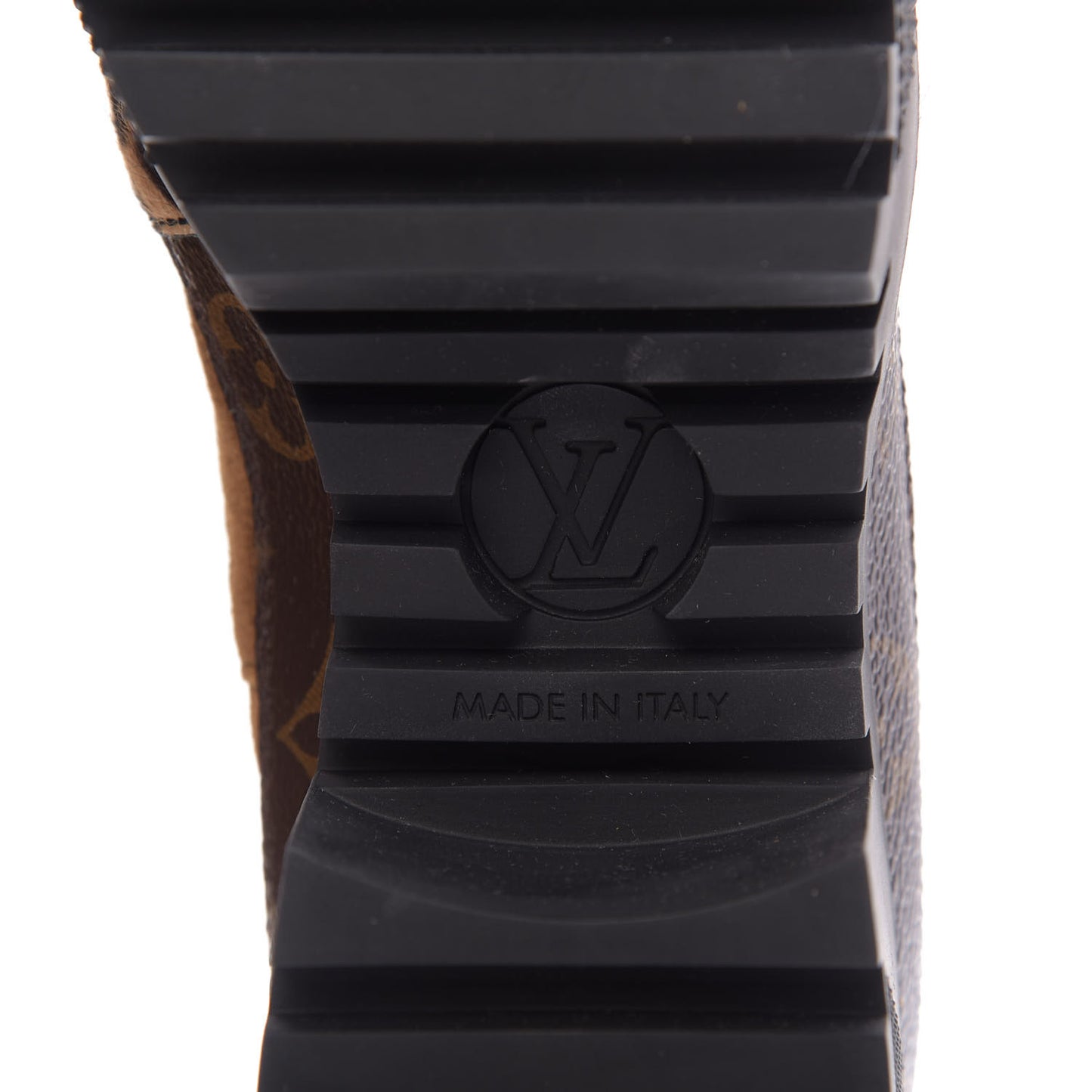Suede Calfskin Monogram Laureate Platform Desert Boots 36.5 Cognac