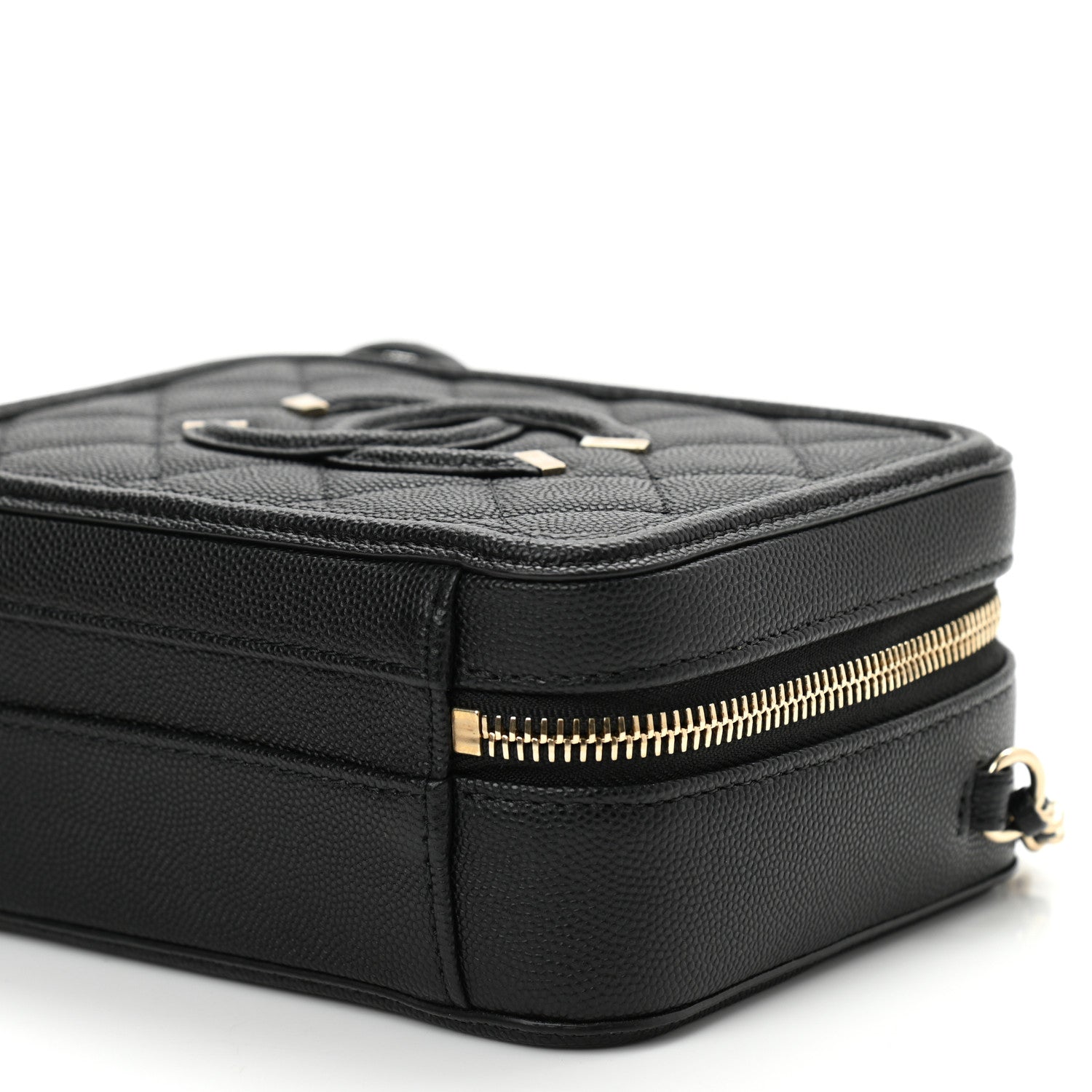 Chanel Caviar Quilted Small CC Filigree Vanity Case Black 10 of 10