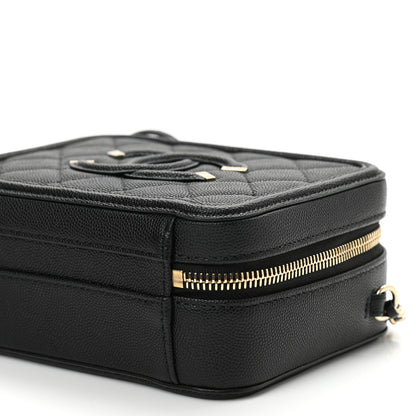 Chanel Caviar Quilted Small CC Filigree Vanity Case Black 10 of 10