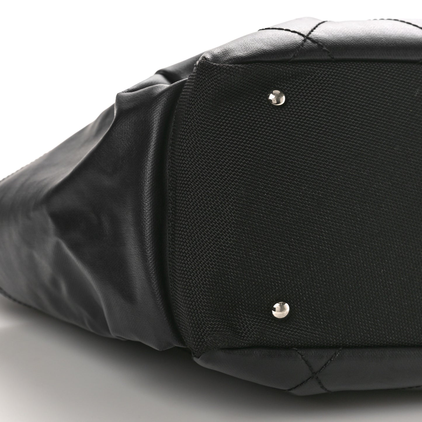 Coated Canvas Quilted Large Paris Biarritz Tote Black