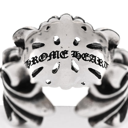 Chrome Hearts Sterling Silver Double Floral Cross Ring 53 6.5 4 of 6