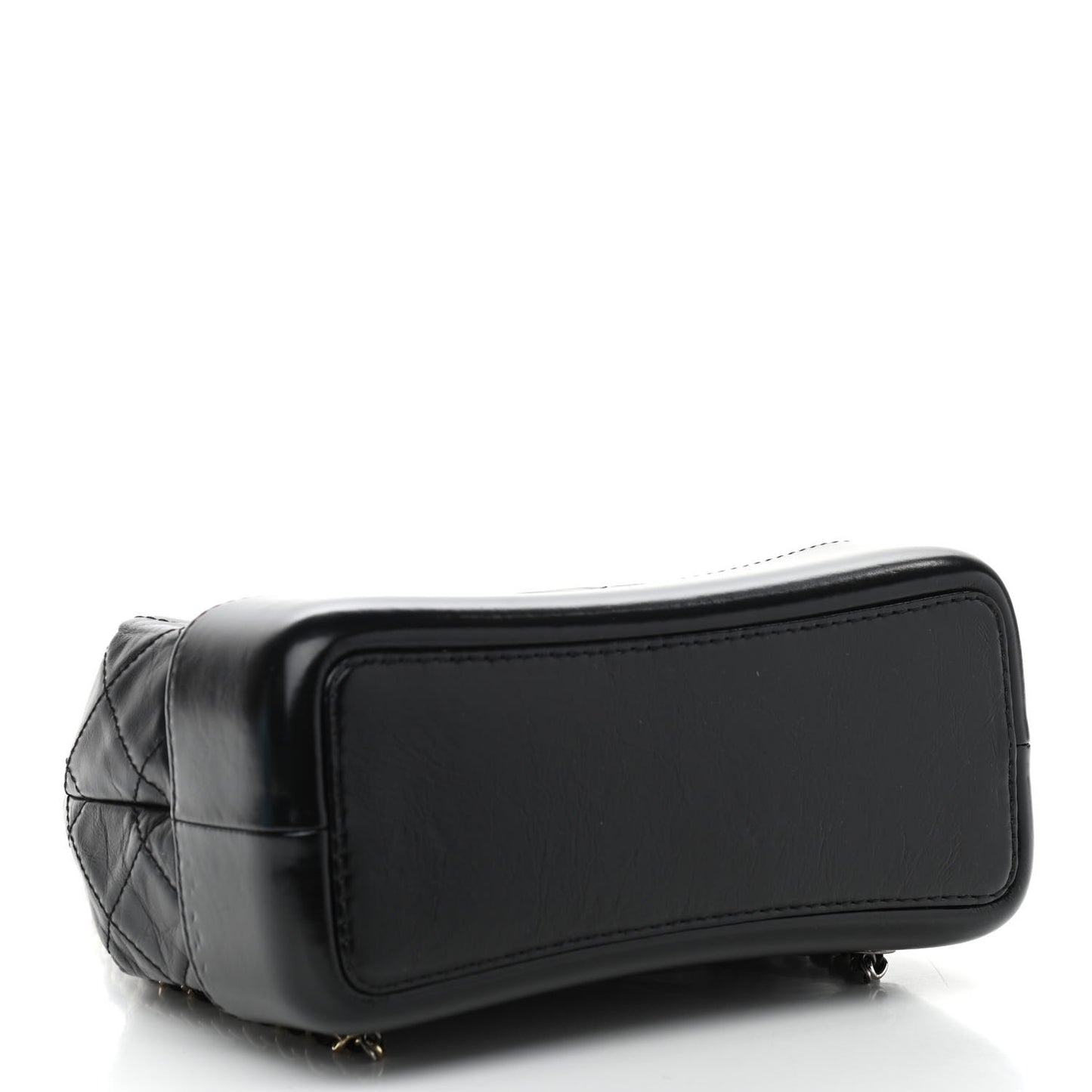 Aged Calfskin Quilted Small Gabrielle Backpack Black