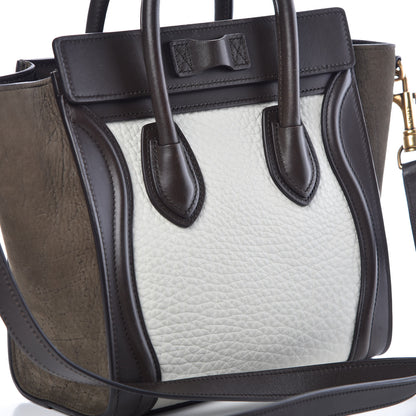Celine Grained Baby Calfskin Nubuck Nano Tri-Color Luggage Olive 10 of 13