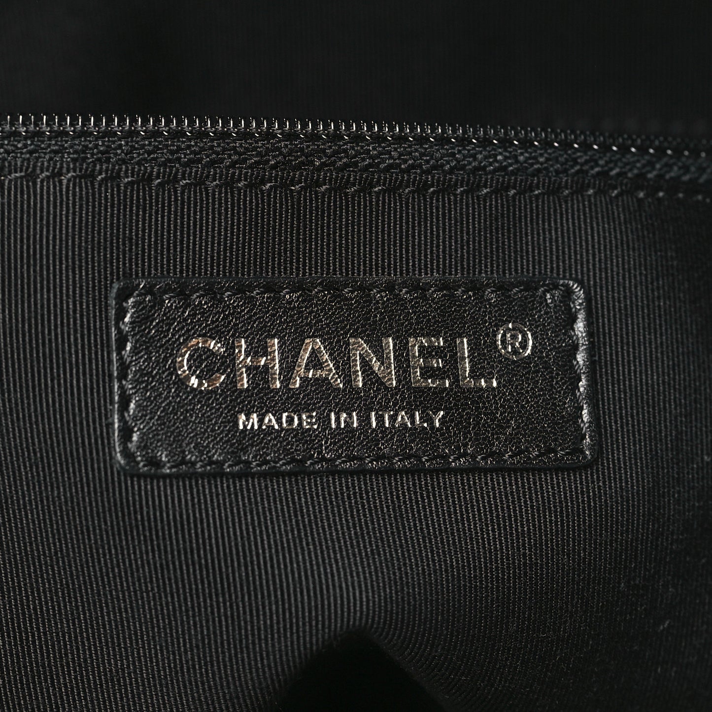 Calfskin Chevron CC All Day Tote Black