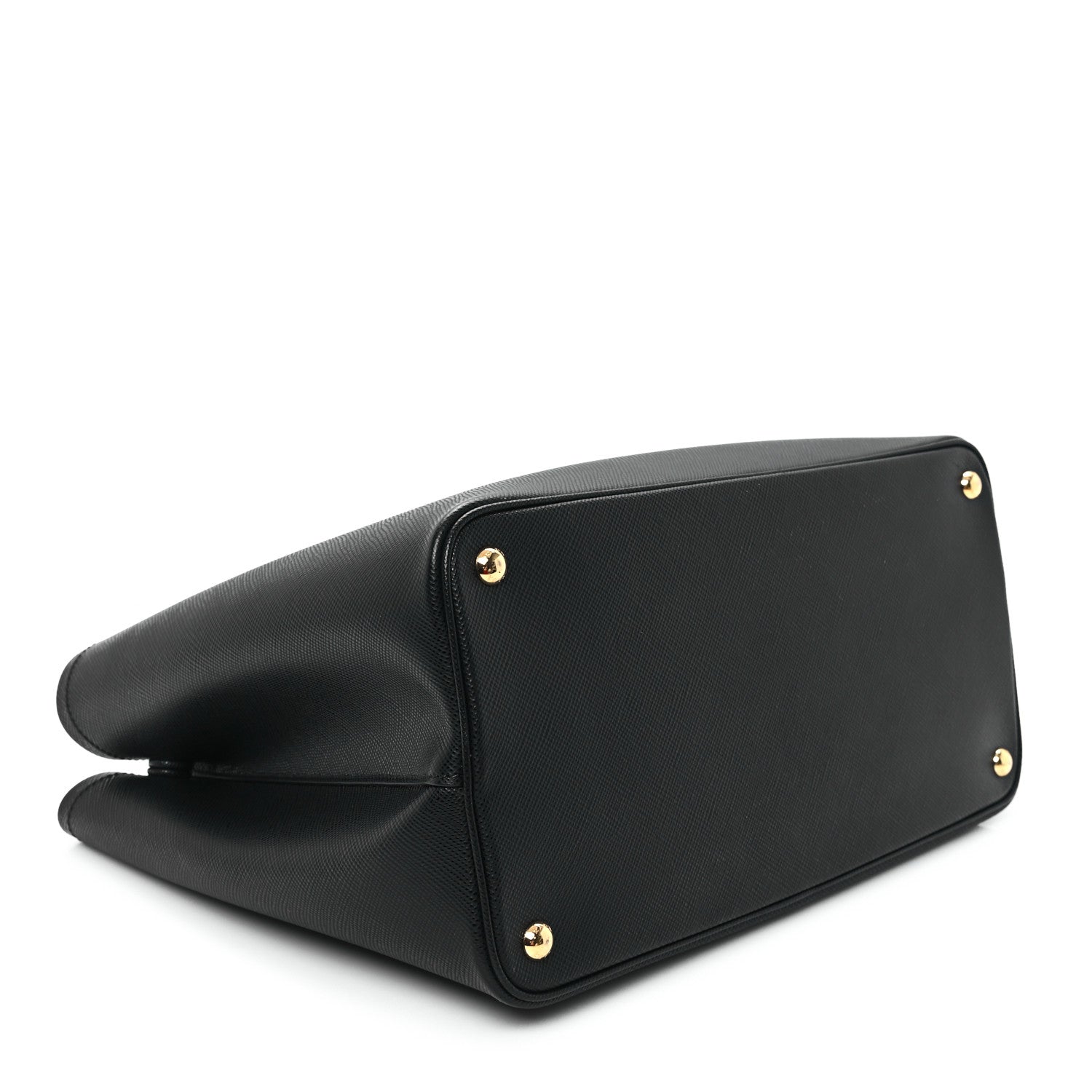 Prada Saffiano Cuir Large Double Bag Black Fuoco 4 of 9