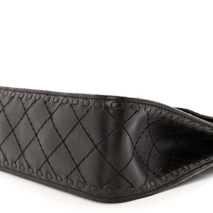 Chanel Calfskin Stitched Large Vintage Flap Dark Brown 10 of 13