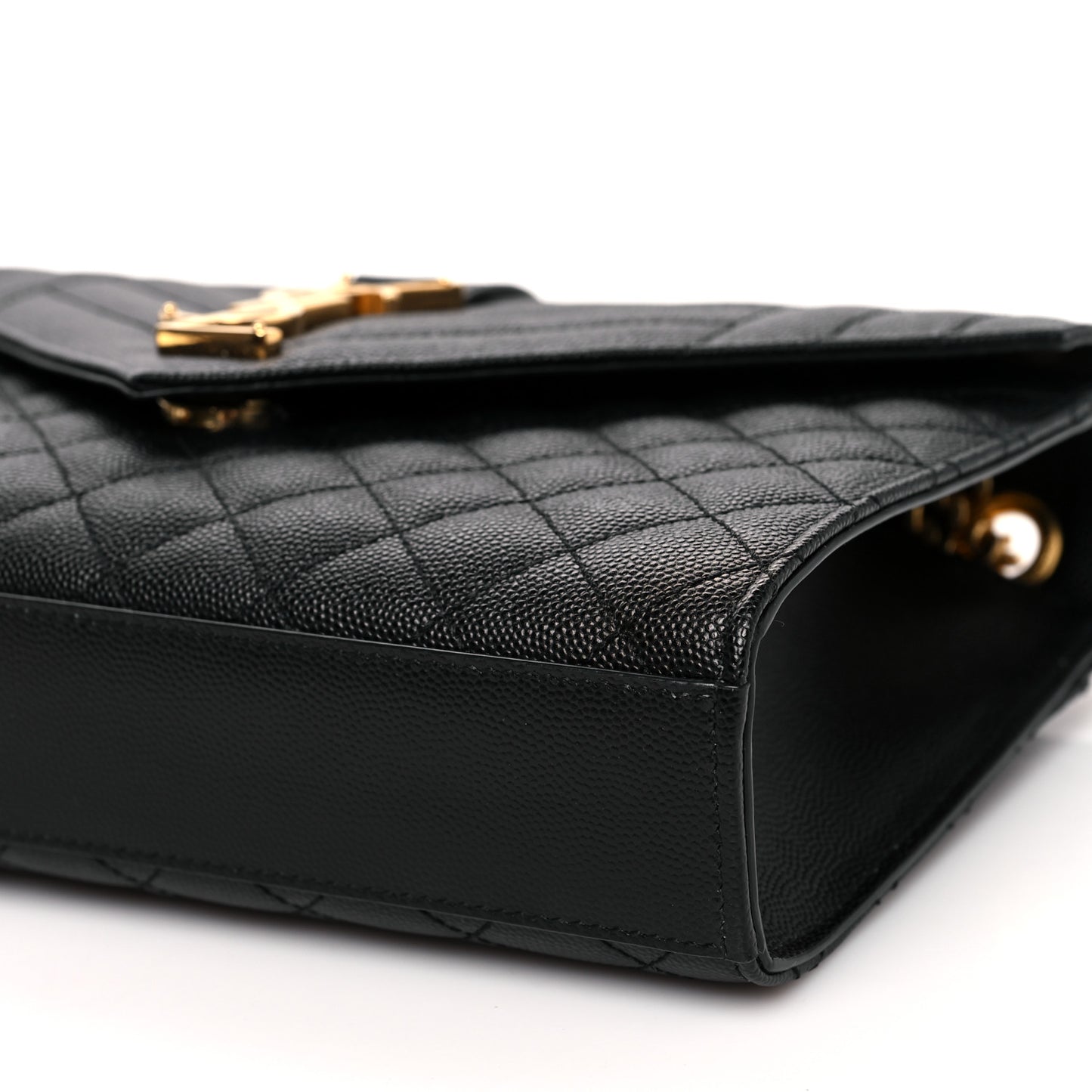 Grain De Poudre Textured Mixed Matelasse Triquilt Medium Monogram Satchel Black
