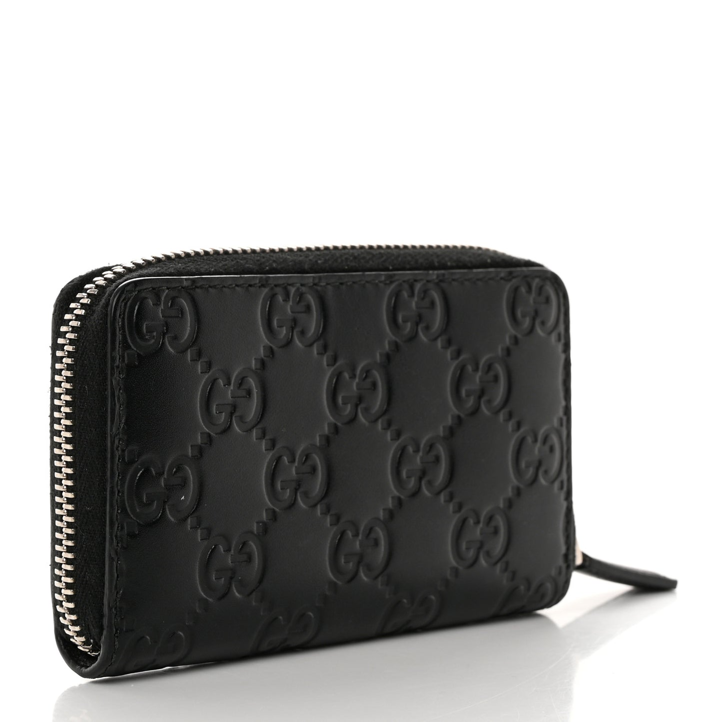 Guccissima Zip Around Card Case Black