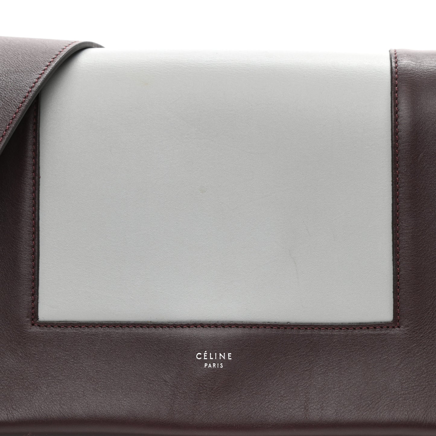 Shiny Smooth Calfskin Medium Frame Shoulder Bag Burgundy Pearl Blue