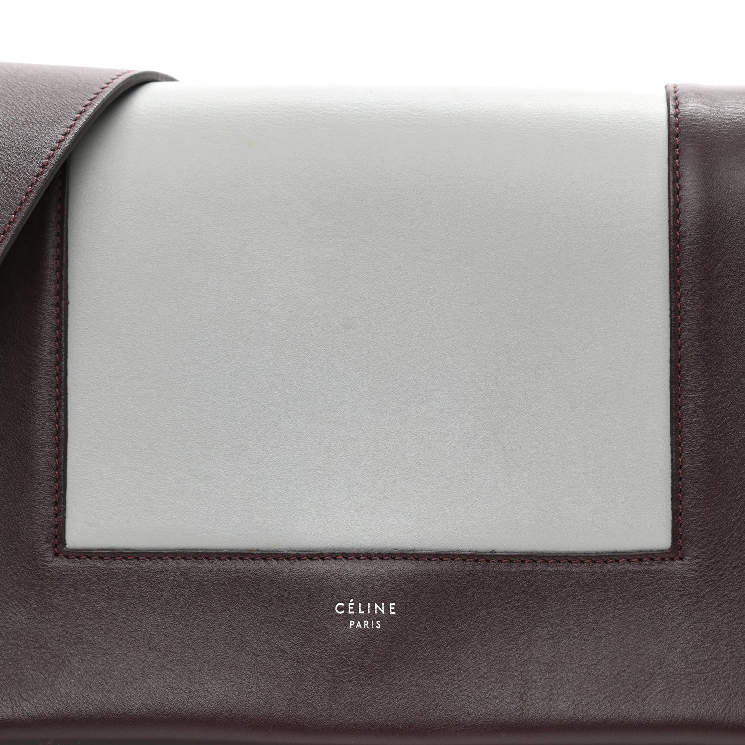 Celine Shiny Smooth Calfskin Medium Frame Shoulder Bag Burgundy Pearl Blue 8 of 13