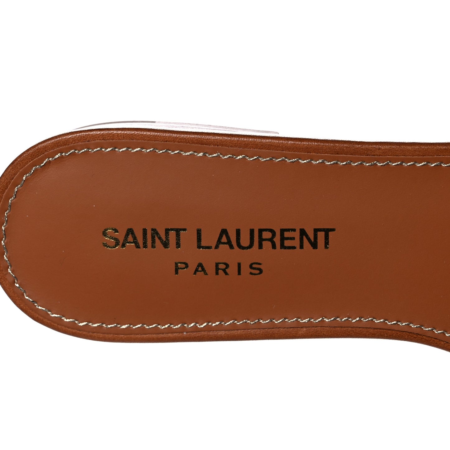 Calfskin Tribute 05 Slide Sandals 37 Amber
