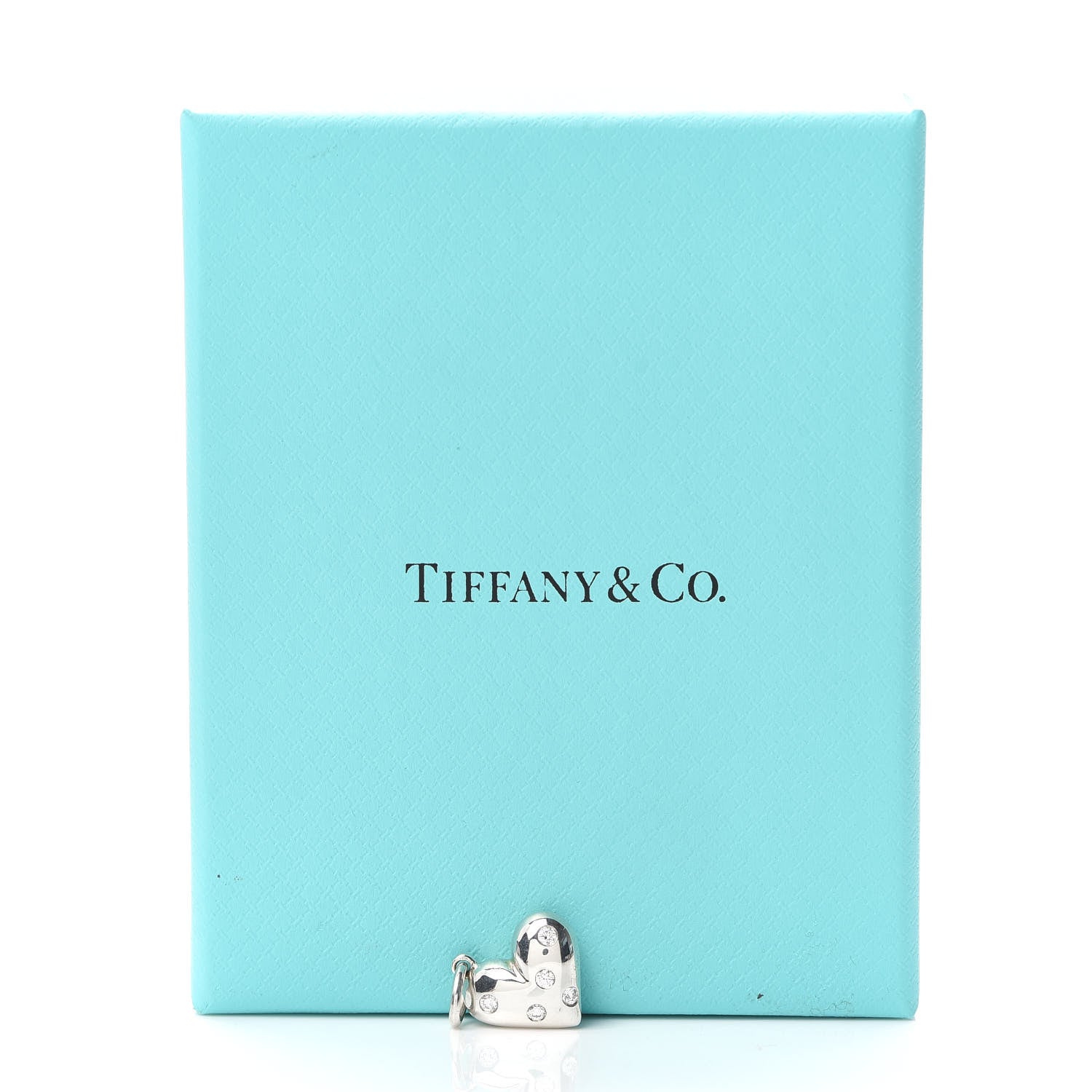 Tiffany Sterling Silver Diamond Etoile Heart Charm 5 of 5