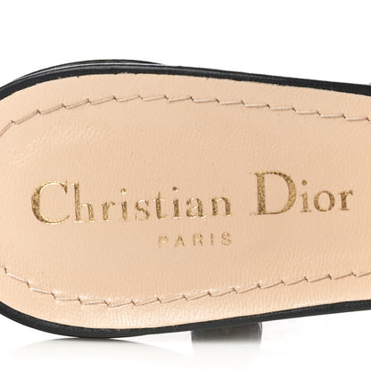 Christian Dior Cotton Embroidered Dway 85mm Slide Sandals 39.5 Deep Blue 10 of 14