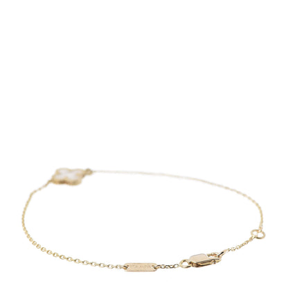 Van Cleef & Arpels 18K Yellow Gold Mother of Pearl Sweet Alhambra Bracelet 3 of 4