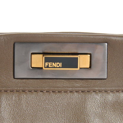 Fendi Vitello Suede Medium Peekaboo Iconic Satchel Nocciola Black 5 of 11
