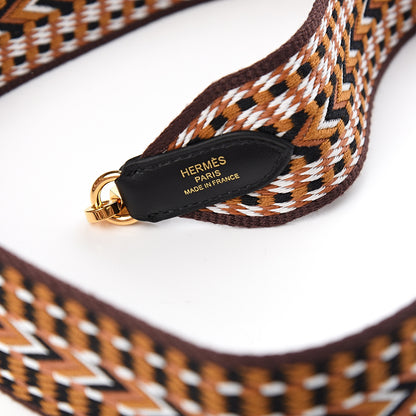 Hermes Toile Swift Sangle Allegro 50mm Shoulder Strap Sesame White Black 4 of 5