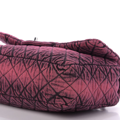 Chanel Denim Quilted Denimpression Flap Red Black 7 of 10