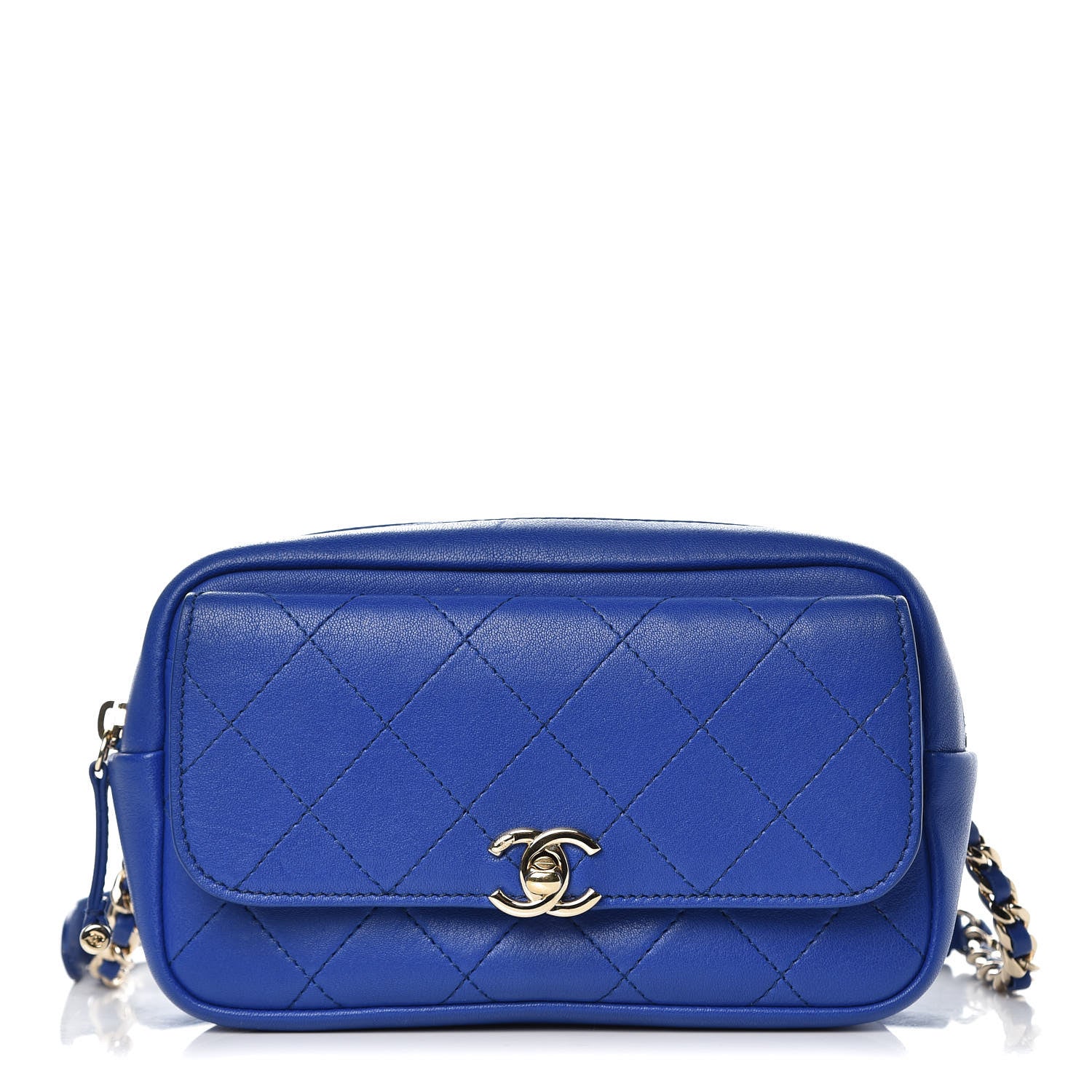 Chanel Lambskin Quilted Casual Trip Waist Belt Bag Blue 1 of 9