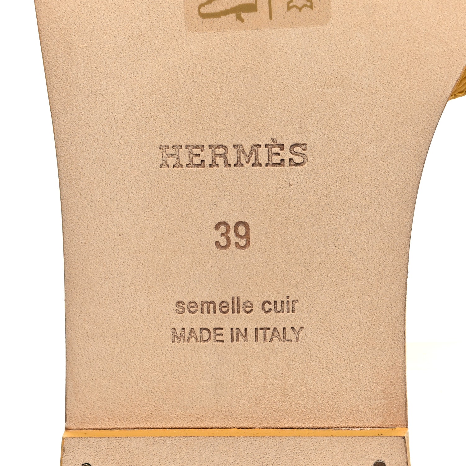 Hermes Epsom Oran Sandals 39 Jaune Sable 7 of 8